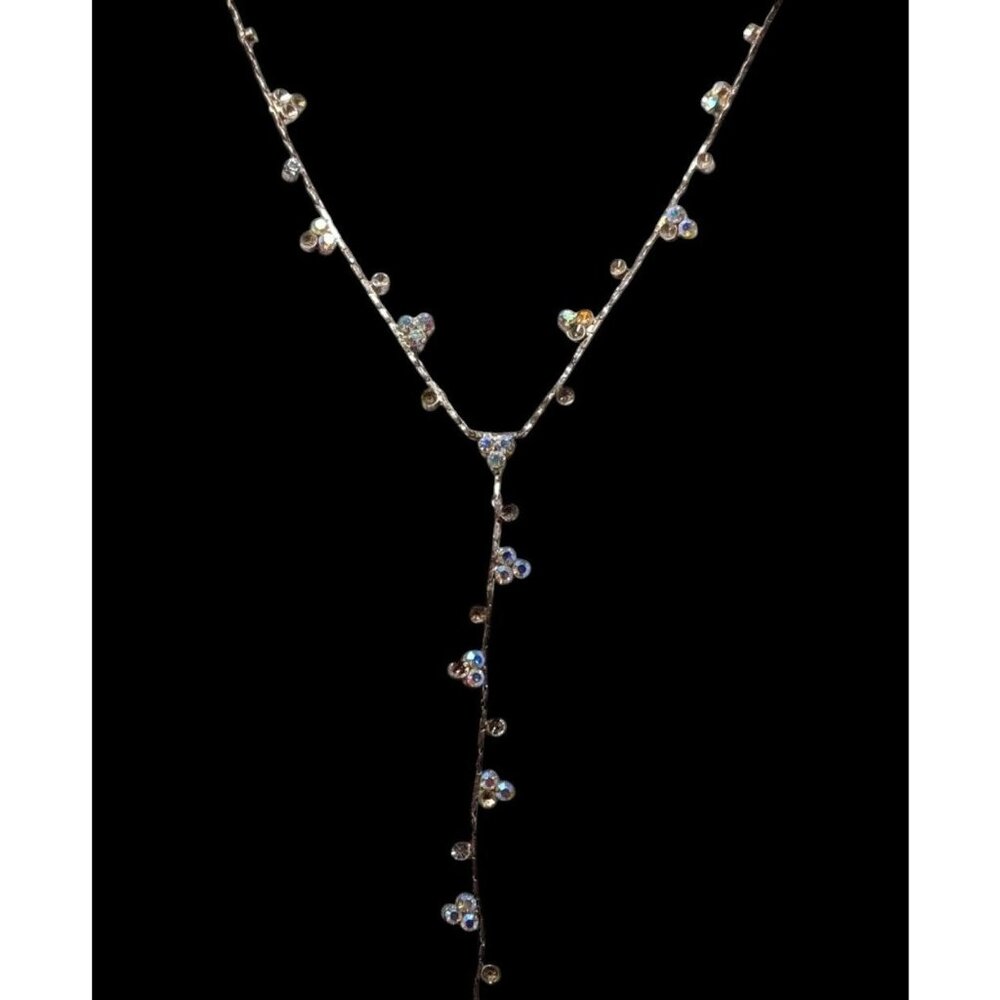 Christina Collection Minimalist Glam AB Rhinestone Y Drop Necklace
